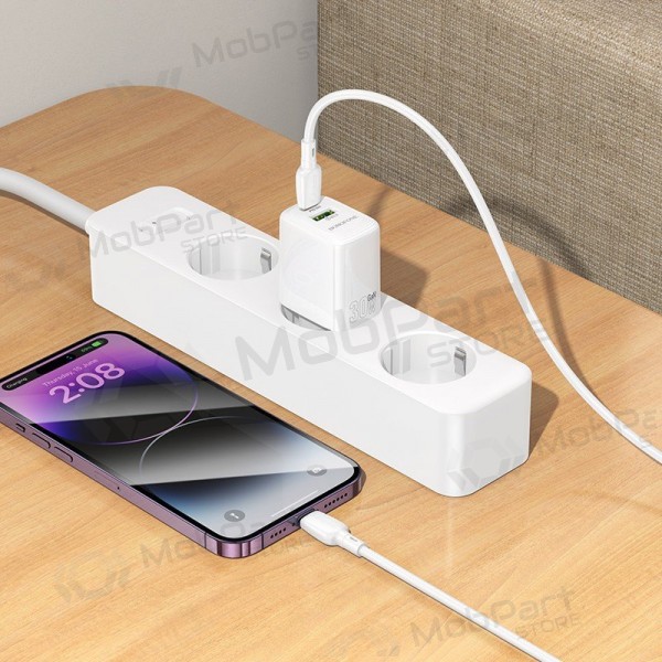 Ladegerät Borofone BN29 30W USB-C/USB-A + USB-C to Lightning cable 1.0m Weiß