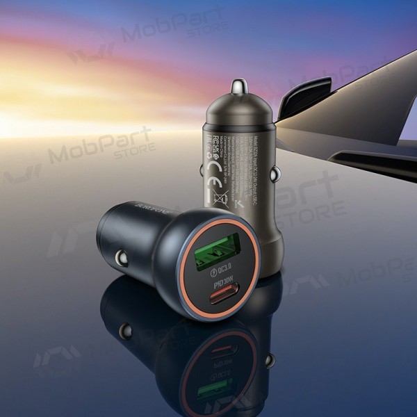 Auto-Ladegerät Borofone BZ32A USB-C/USB-A 30W Grau