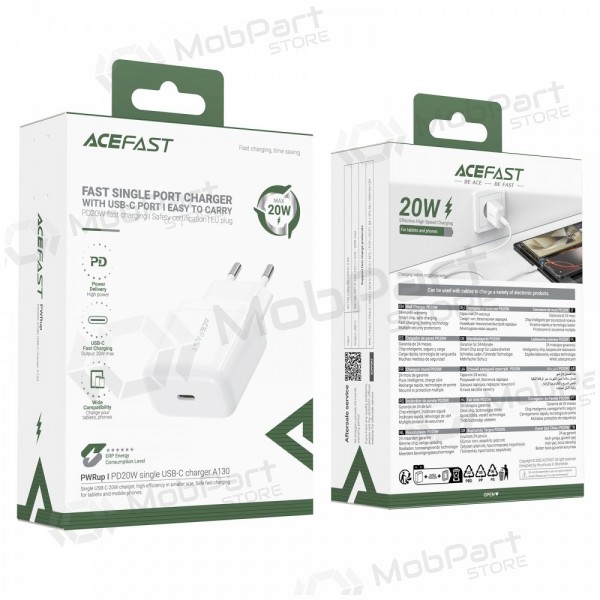 Ladegerät Acefast A130 20W USB-C Weiß