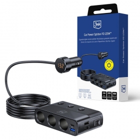 Autoladegerät 3mk Car Power Splitter 120 W 3xUSB-A + USB-C 12V schwarz