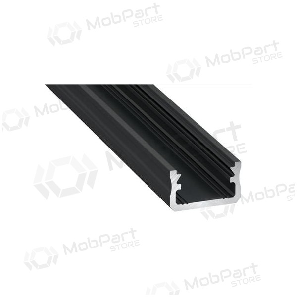 Aliuminis profilis Lumines LED juostoms A (Schwarz, anoduotas, 2m)