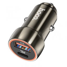 Ladegerät automobilinis Hoco Z46A USB-A/Type-C PD20W+QC3.0 Grau