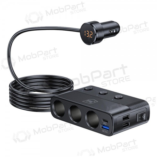 Autoladegerät 3mk Car Power Splitter 120 W 3xUSB-A + USB-C 12V schwarz