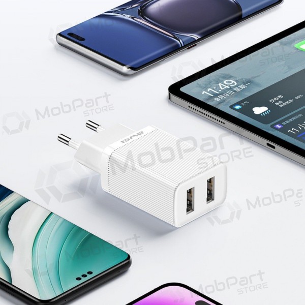 Ladegerät Awei C15L-EU 2xUSB-A 10W + USB to Lightning cable Weiß